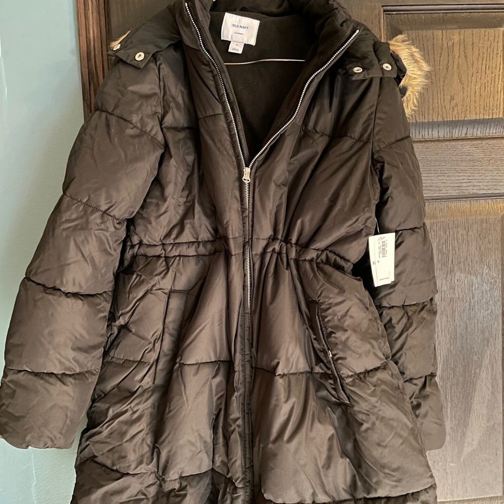 Old navy maternity black winter jacket Medium